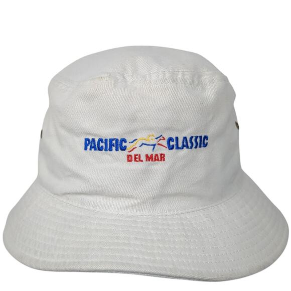 Pacific Classic Del Mar Bucket Hat Beige One Size Embroidered Blue Wave - Picture 1 of 10